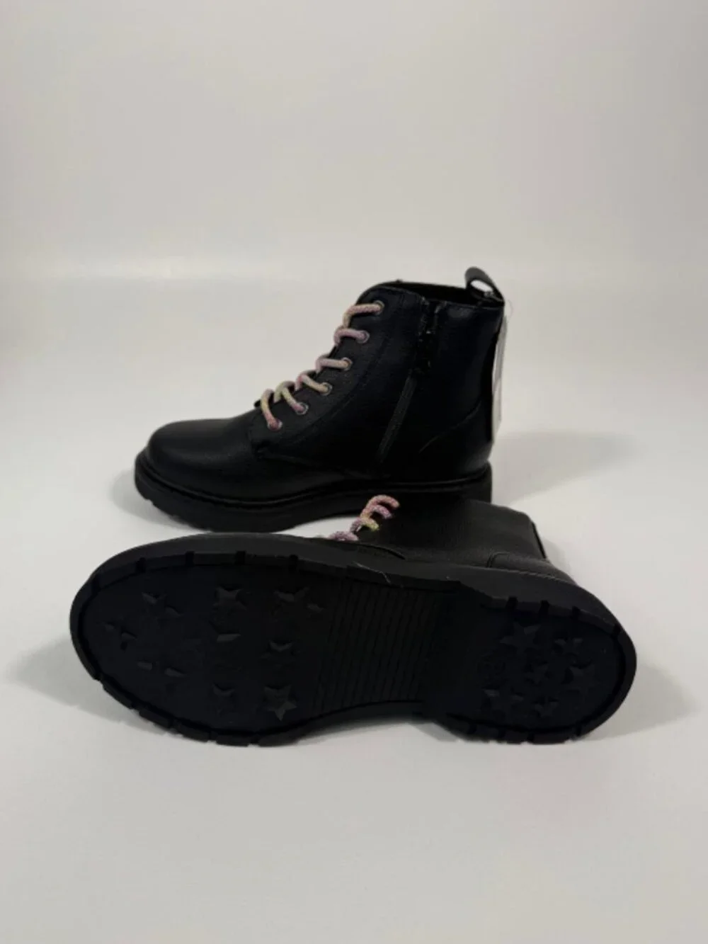Girls' Zoe Zipper Lace-up Combat Boots - Art Class Black 3